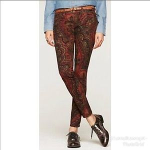 Lucky Brand Charlie Skinny Fit Paisley Ankle Jeans